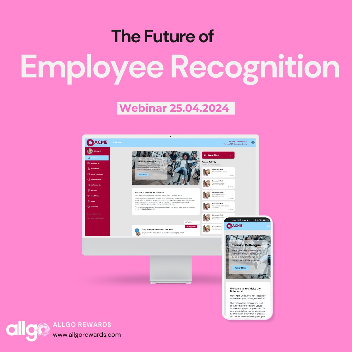 Join us for, The Future of Employee Recognition Webinar, our webinar on how Employee Recognition can transform your workplace culture and company results. Register today and join us on Thursday, April 25th at 11:00am. Register Here - hubs.ly/Q02s4Zcm0