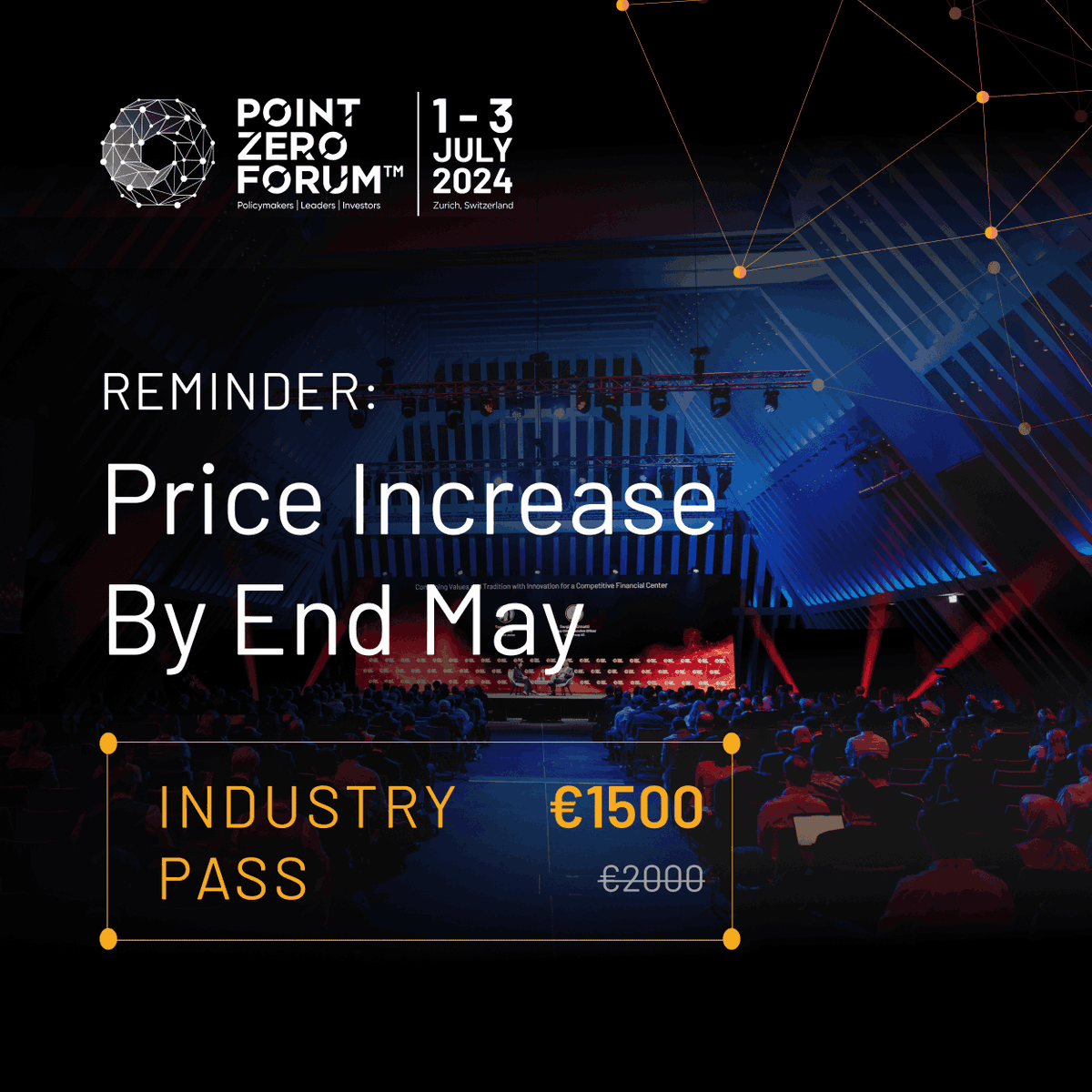 €1,500 → €2,000 on May 31st! Register now to secure your #PZF2024 Industry Pass at the current rate of €1,500 and ensure uninterrupted access to all event features and networking opportunities before the deadline. Secure your pass now: hubs.ly/Q02s3l_R0