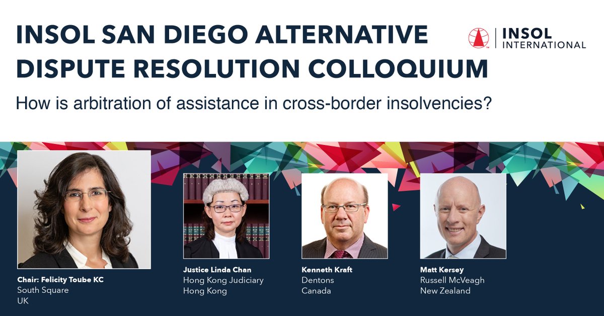 The INSOL Alternative Dispute Resolution (ADR) Colloquium will take place on 21 May 2024, forming part of an extensive ancillary programme to complement #INSOLSanDiego. Read the programme in full and secure your place before 26 April bit.ly/3TINdTw #Insolvency