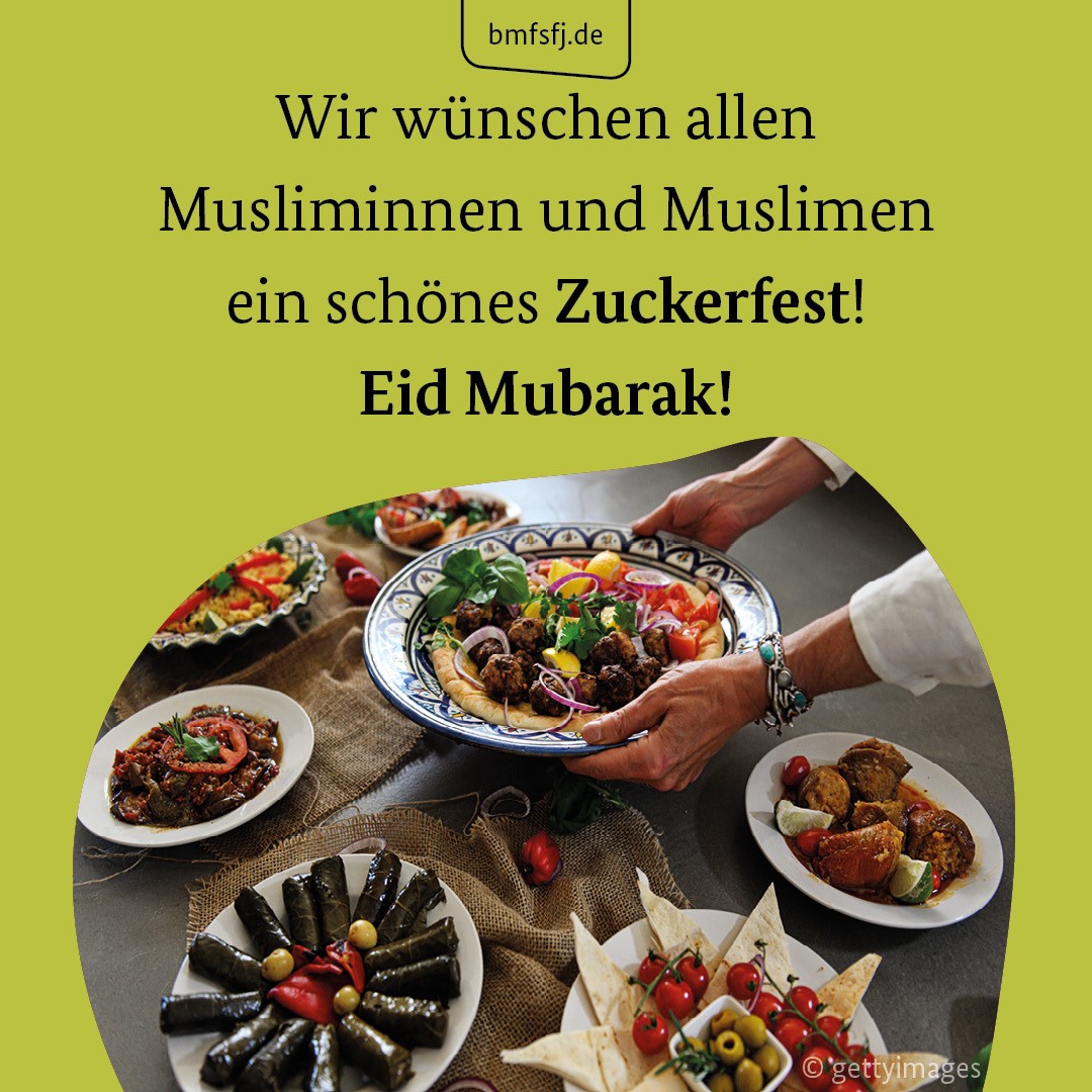 Wir wünschen allen Musliminnen und Muslimen zum Ende des Ramadan ein schönes Zuckerfest. Eid Mubarak!