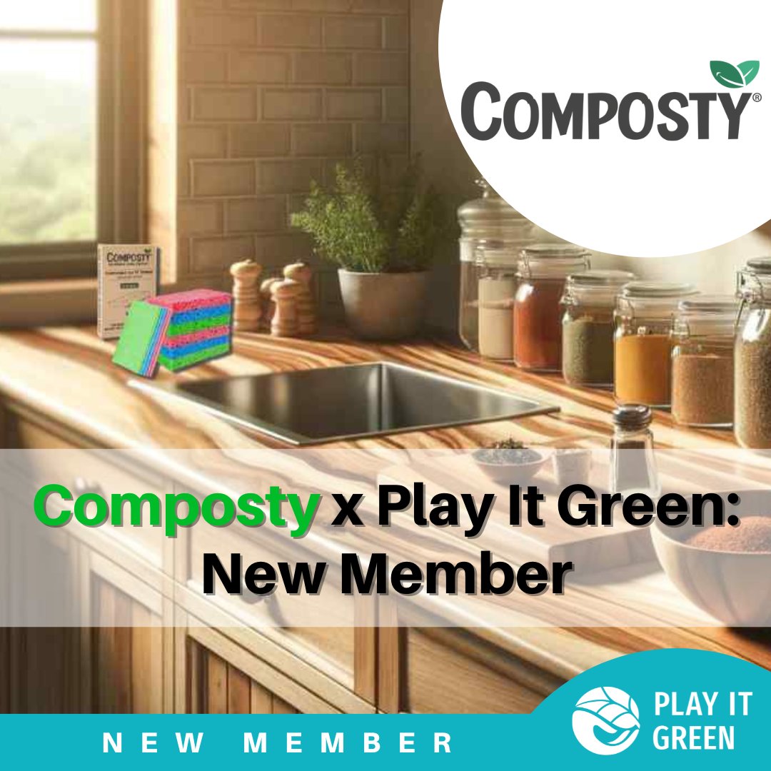 🌿✨ New Member Alert! 🌱💚 This week, in our 'New Member' series, we're excited to introduce @CompostyEco to our Play It Green community! 🌟 More 👉 playitgreen.com/composty-x-pla… #Composty #PlayItGreen #SustainableCleaning #CompostableSponges #MemberInFocus #SustainableChange #SDGs