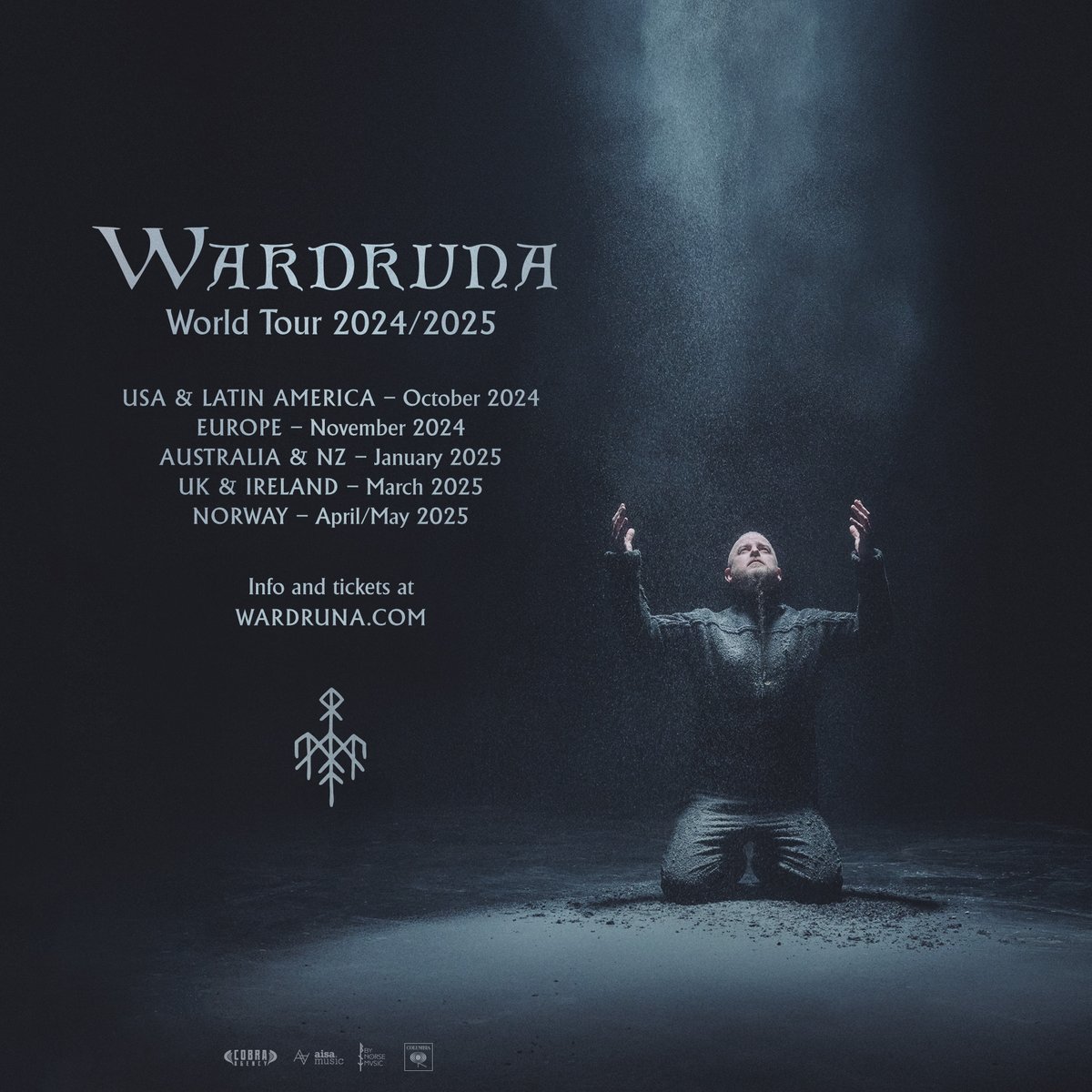 Following the release of Hertan, we are now ready to announce the first part of an extensive world tour in 2024 & 2025. Tickets go on sale on Friday, at 10 am CEST. Please note, some territories have different on sale times, check out wardruna.com/tour for information.