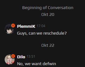 📢 Reminder an alle DACHCS-Gamer 📢
Beim Rescheduling immer ehrlich sein! 🙏