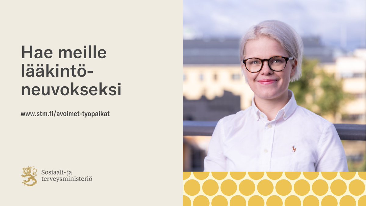 Kiinnostaako sinua lääkkeiden saatavuus ja huoltovarmuus? Hae meille lääkintöneuvokseksi!

Lisätietoja:
🔗 valtiolle.fi/fi/tyopaikat/l…

#rekry #työnhaku #työpaikat #AvoimetTyöpaikat #ValtiollaTöissä