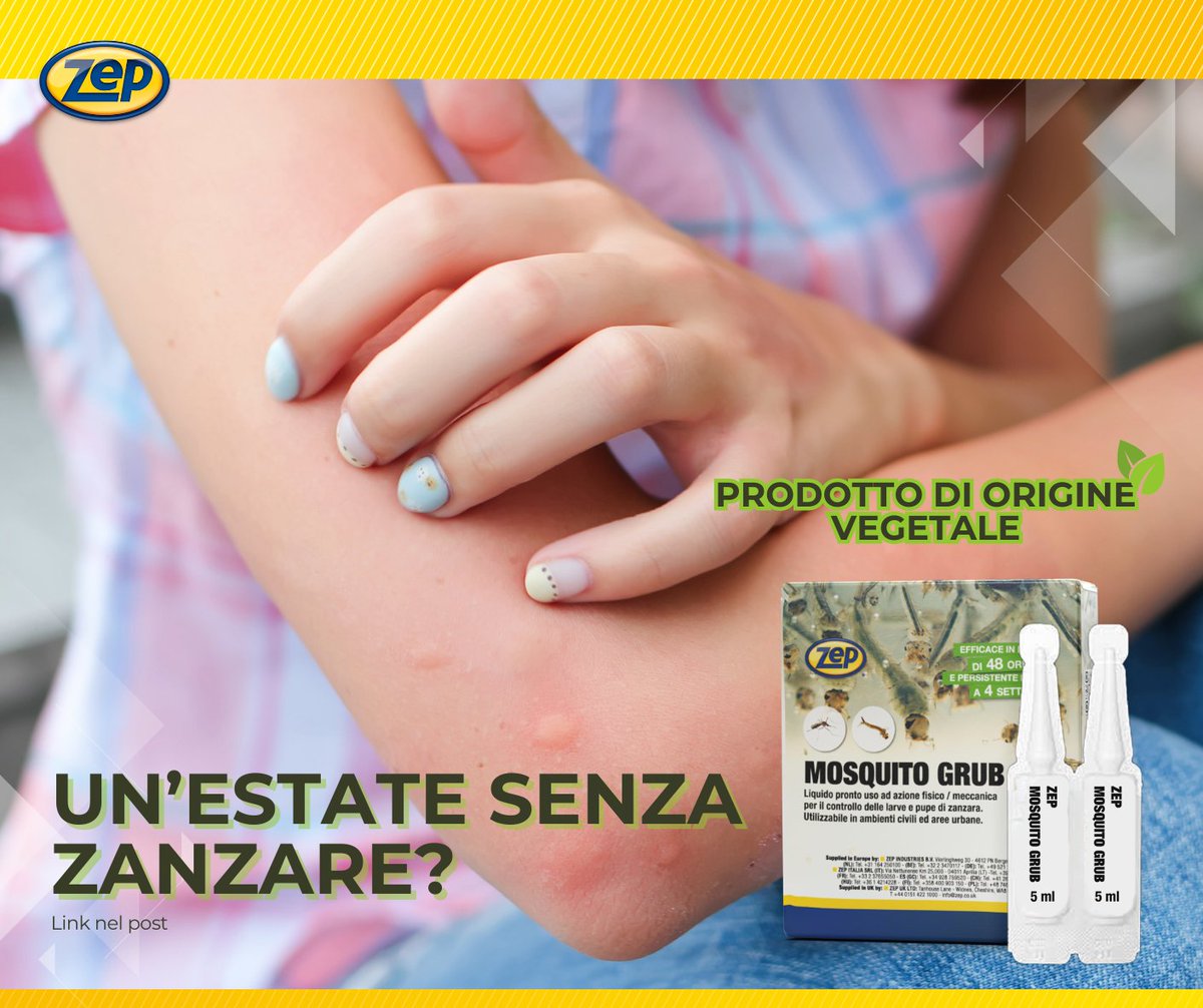 Mosquito Grub di Zep combatte zanzare come Culex pipiens e Aedes albopictus, bloccando la loro riproduzione per 4 settimane. Eco-compatibile, ideale per giardini e spazi pubblici. Scopri di più sul nostro sito: bit.ly/3BZfn4n
#StopMosquitoes #EcoSafe #ZepQuality