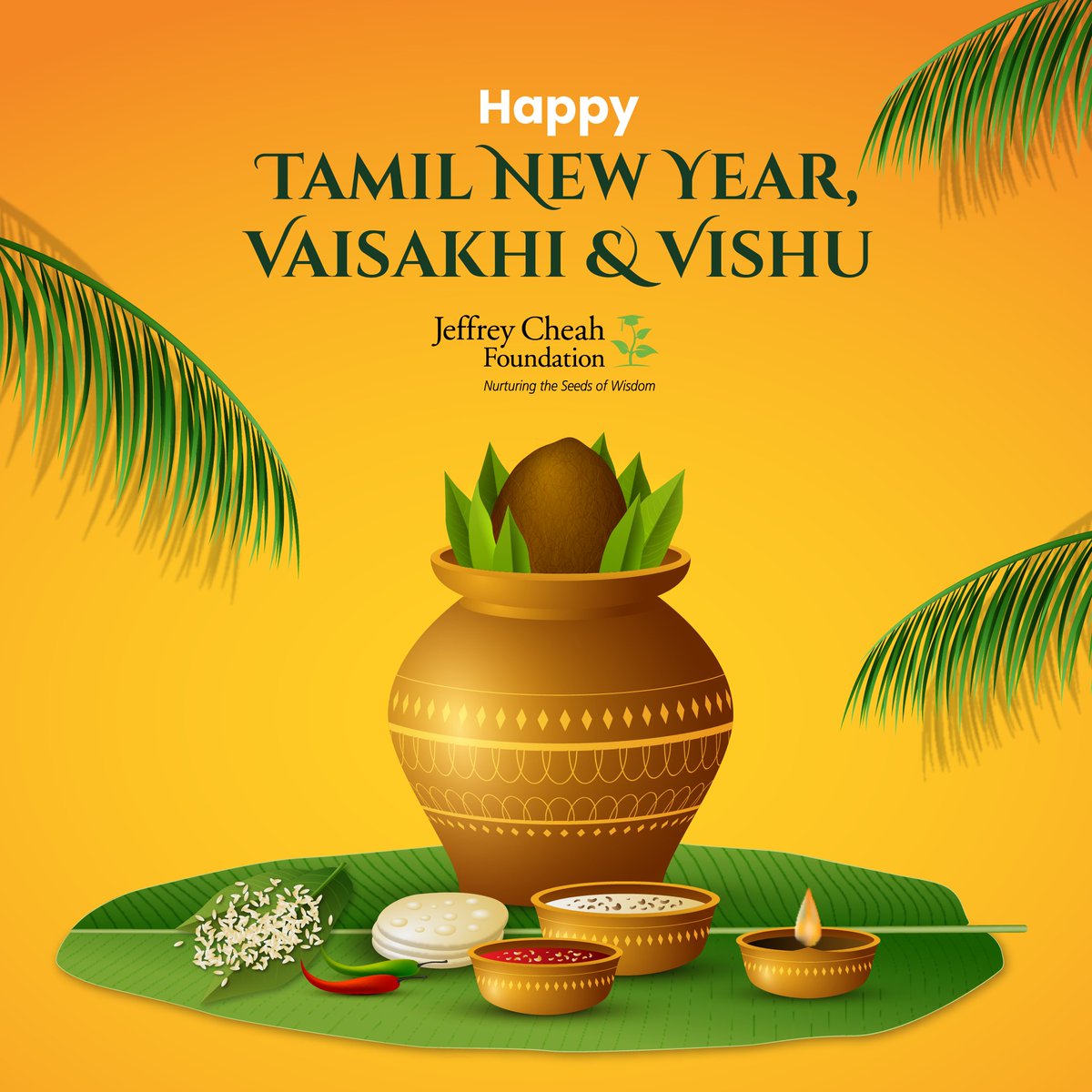 Wishing all celebrating a happy Tamil New Year, Vaisakhi, and Vishu! May this auspicious day lead all into a prosperous year and a brighter future. 🥥🪔 #TamilNewYear #Vaisakhi #Vishu