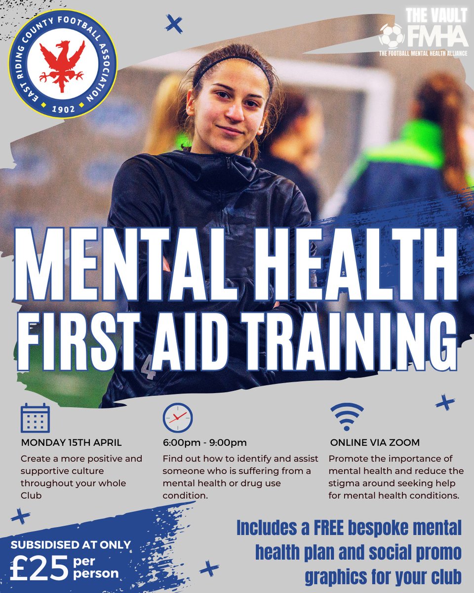 ⏳ Time is running out! This is your last chance to book on this evenings The FMHA Mental Health First Aid training course. Book here 👇 vault.thefmha.com/east-riding-fa…