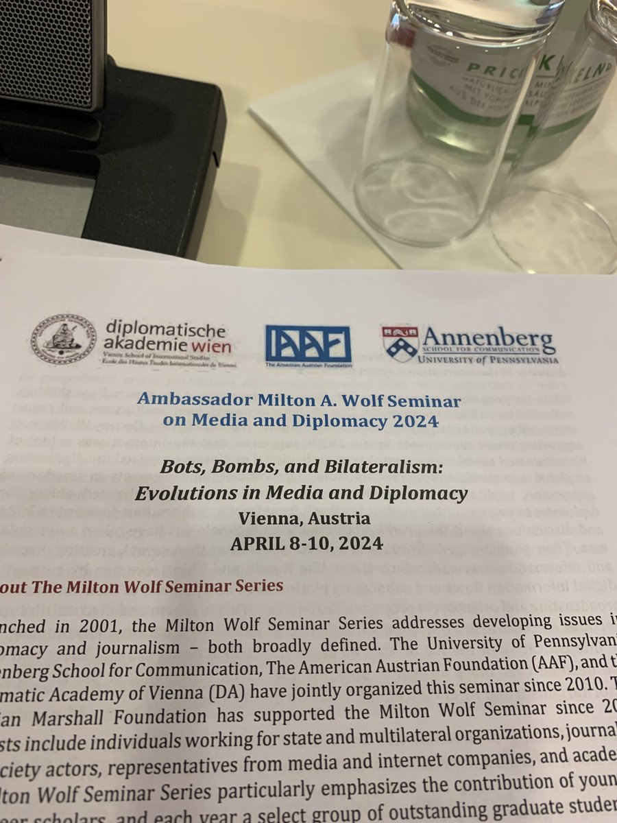 Day 2 Vienna. Very excited to talk today about disinformation trends in the Sahel at a seminar organized by ⁦@AnnenbergPenn⁩ ⁦@MIC_Center⁩ ⁦@AT_MarshallPlan⁩ ⁦@DA_vienna⁩