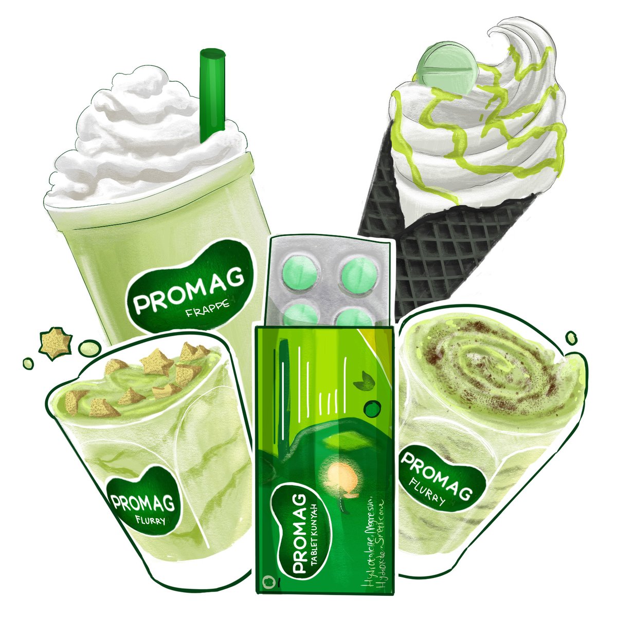 Ratryoshka's tweet photo. Managed to finish this at the last day of Ramadan cuz I find it hard to focus lately & couldnt finish all the works I've started. I saw the Instagram meme I think before this tweet & had to draw them.
#promag #drinks #frappe
Hai gaes puasanya gimana, ada yang asam lambung ga? https://t.co/gWVBJwdI7g