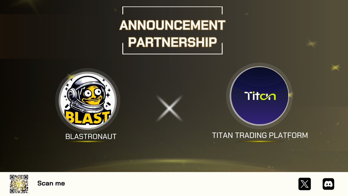 🎉 PARTNERSHIP ANNOUNCEMENT 💃Excited to announce our collaboration with @TitanSmartTrade! 🤖 Titan Trading Platform is a pioneer all-inclusive and high-performance trading platform power by cutting-edge AI technology on @Blast_L2 with user-friendly interface, using the…