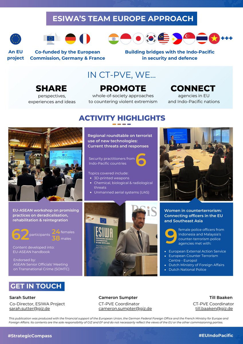 ESIWA_EU (@esiwa_eu) on Twitter photo ๐ How <a href="/ESIWA_EU/">ESIWA_EU</a> supports the EU's efforts in #CounterTerrorism & #CPVE withย partners in the #IndoPacific. This #factsheet tells the story.
Part of the #TeamEurope approach, #ESIWA is co-funded by:
๐ช๐บ<a href="/EU_FPI/">EU Service for Foreign Policy Instruments ๐</a>
๐ฉ๐ช<a href="/GermanyDiplo/">GermanForeignOffice</a>
๐ซ๐ท<a href="/francediplo_EN/">France Diplomacy ๐ซ๐ท๐ช๐บ</a>
<a href="/tillbaaken/">Till Baaken</a> <a href="/SarahM_Sutter/">Sarah Marie Sutter</a> ๐ How <a href="/ESIWA_EU/">ESIWA_EU</a> supports the EU's efforts in #CounterTerrorism & #CPVE withย partners in the #IndoPacific. This #factsheet tells the story.
Part of the #TeamEurope approach, #ESIWA is co-funded by:
๐ช๐บ<a href="/EU_FPI/">EU Service for Foreign Policy Instruments ๐</a>
๐ฉ๐ช<a href="/GermanyDiplo/">GermanForeignOffice</a>
๐ซ๐ท<a href="/francediplo_EN/">France Diplomacy ๐ซ๐ท๐ช๐บ</a>
<a href="/tillbaaken/">Till Baaken</a> <a href="/SarahM_Sutter/">Sarah Marie Sutter</a>