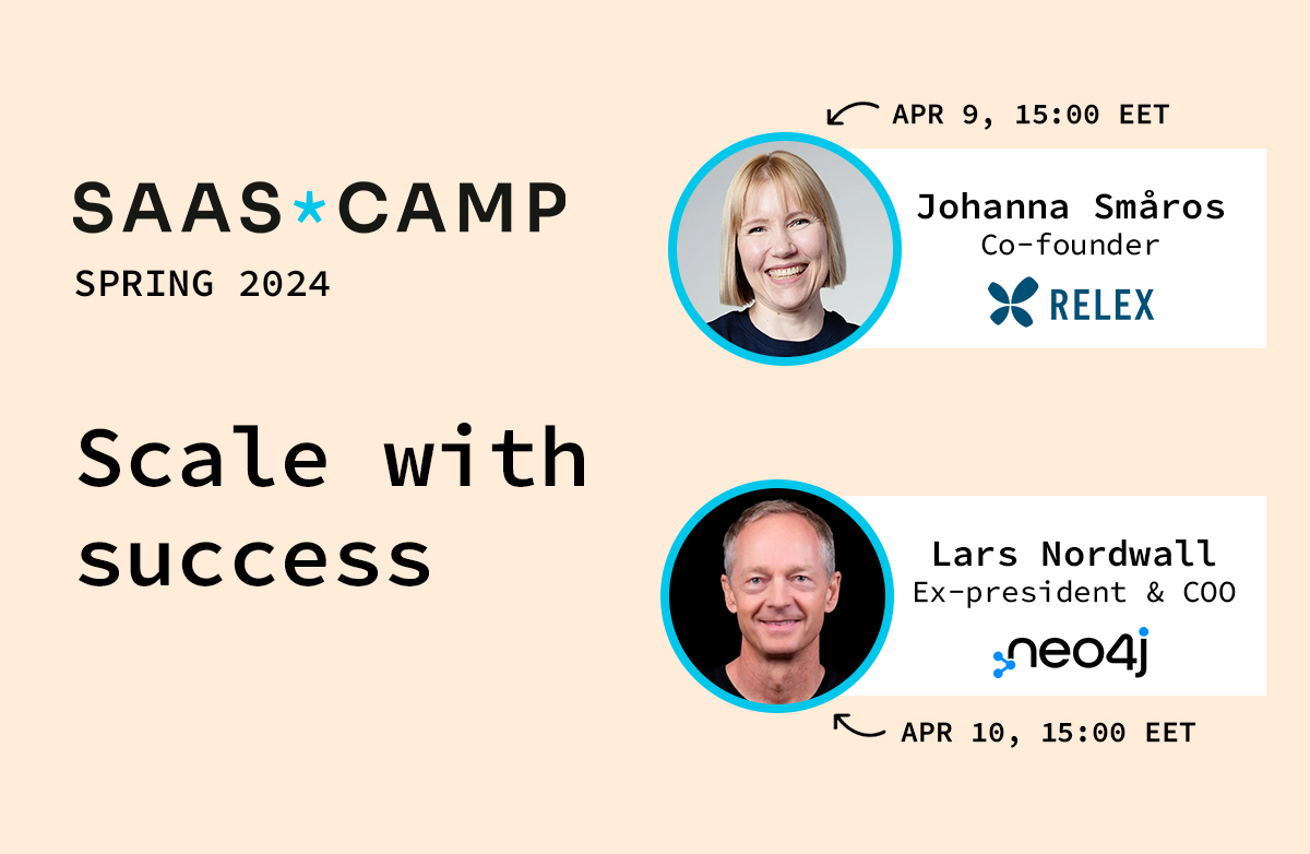 vendepcapital's tweet photo. Last call to join SaaS Camp spring 2024 sessions! ⏳

Today, Johanna will discuss how RELEX has scaled the business, product and org. 

Tomorrow, Lars will examine Neo4j's sales model when scaling the ARR from 0 to 150m€.

Register now: https://t.co/Jp0JMrEpEZ https://t.co/As6IxzwZX4
