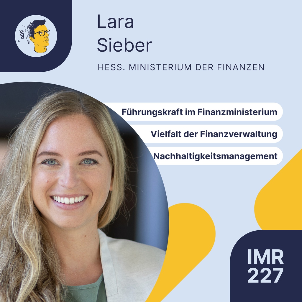 Neue Episode online ⭐: "Führungskraft im Finanzministerium, Vielfalt der Finanzverwaltung, Nachhaltigkeitsmanagement" mit Lara Sieber. Viel Spaß!

▶️ irgendwasmitrecht.de/227
