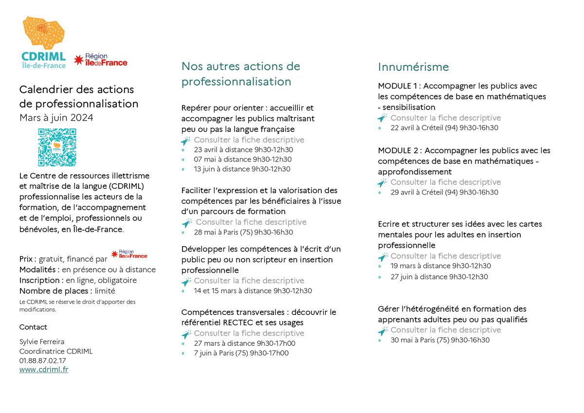 [Ressources]

Retrouvez le calendrier de mars à juin des formations gratuites proposées par le #CDRIML en Ile de France : cdriml.ac-versailles.fr/se-professionn…