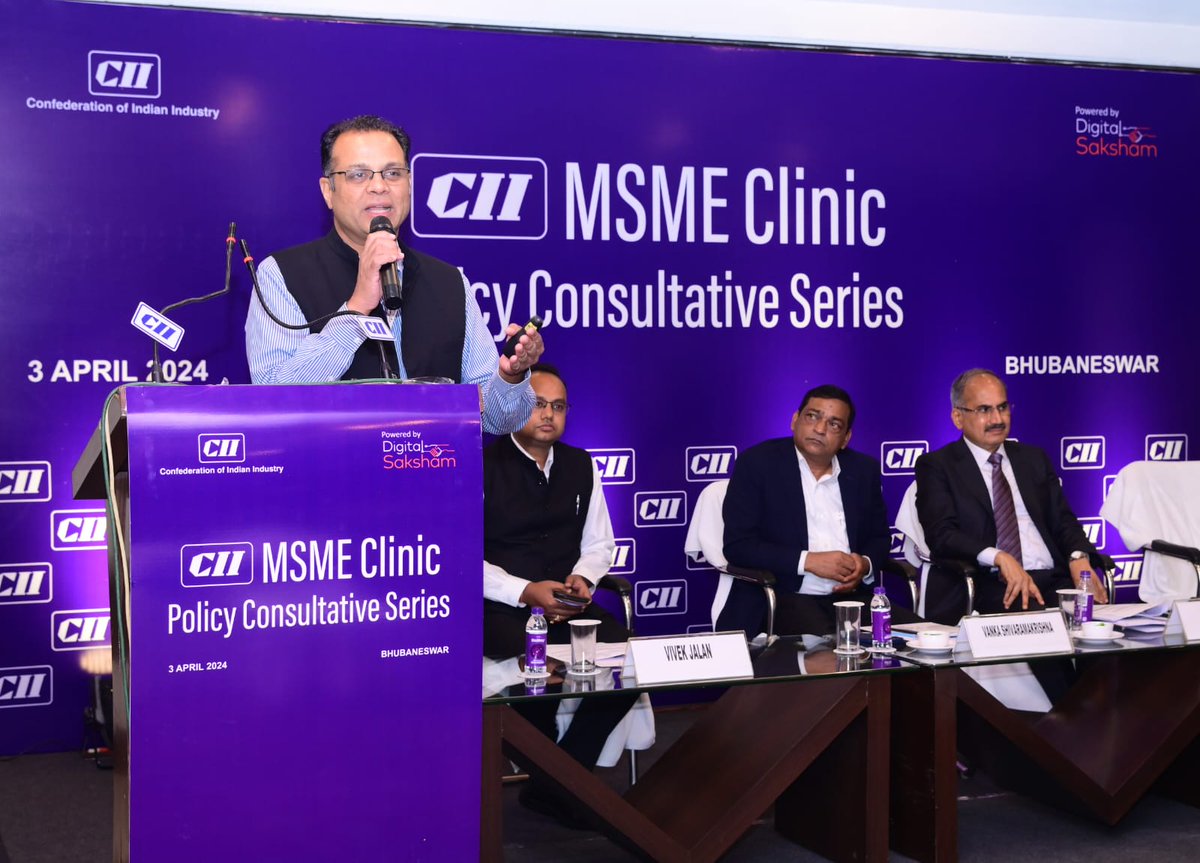 CII MSME Clinic a policy consultative series was organized in Bhubaneswar on 3rd April 2024. The programme focuses on outcome for creating Policy Influence, knowledge exchange, problem solving, business networking, skill enhancement and enabling market access.