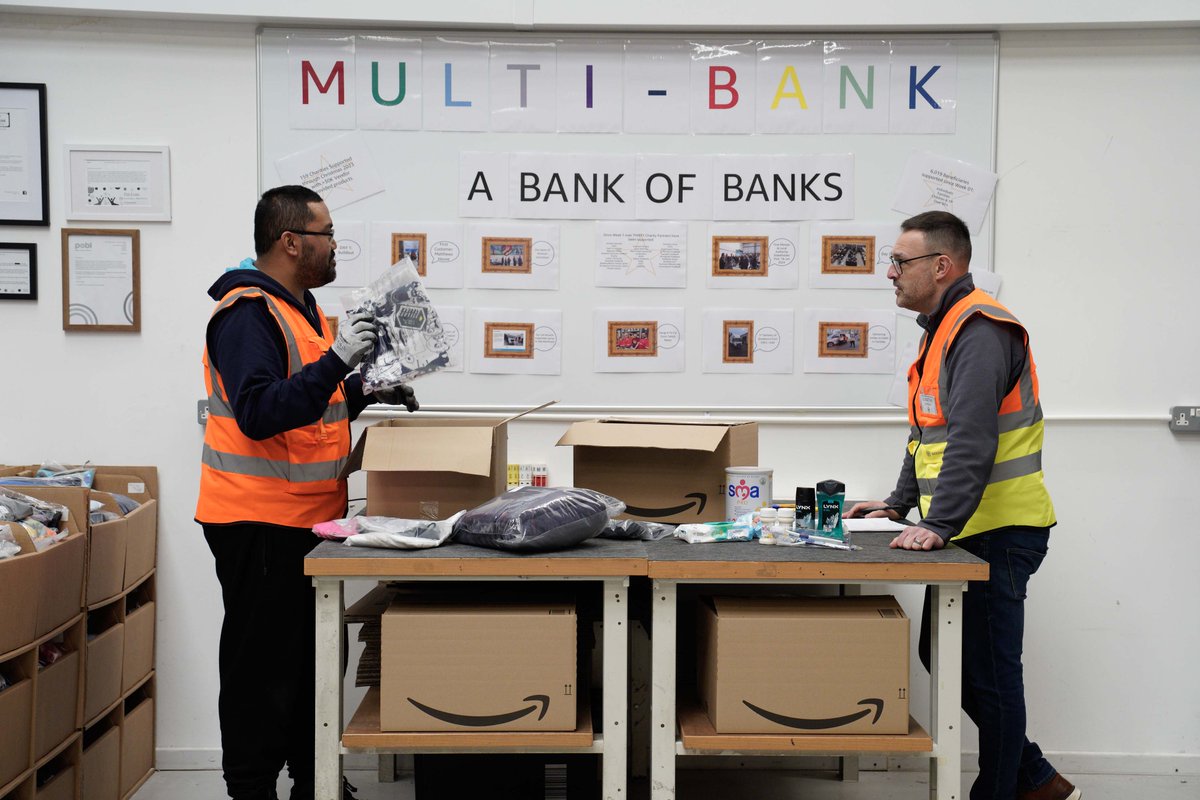 Our latest community donations hub in Wales takes surplus essentials donated by Amazon, and others, and gives them to thousands of local charities to help families experiencing poverty. So far, The Multibank initiative has donated 2 million essential items to families in need 🧡