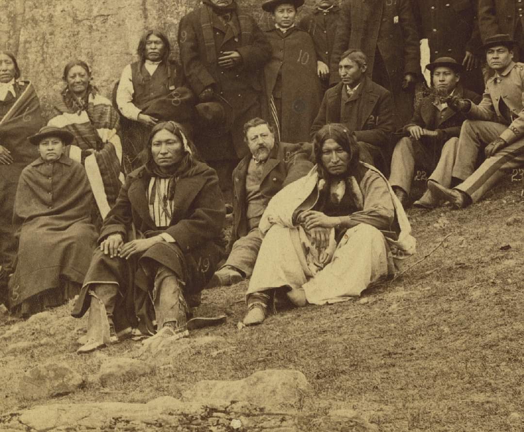 CHEYENNE AND ARAPAHO DELEGATION AT GETTYSBURG: The group stopped there on a visit to Washington DC in 1884. The delegation included students from the Carlisle Indian School. Meanwhile, Indian boarding school experience was very woeful. Courtesy~GettysburgDaily