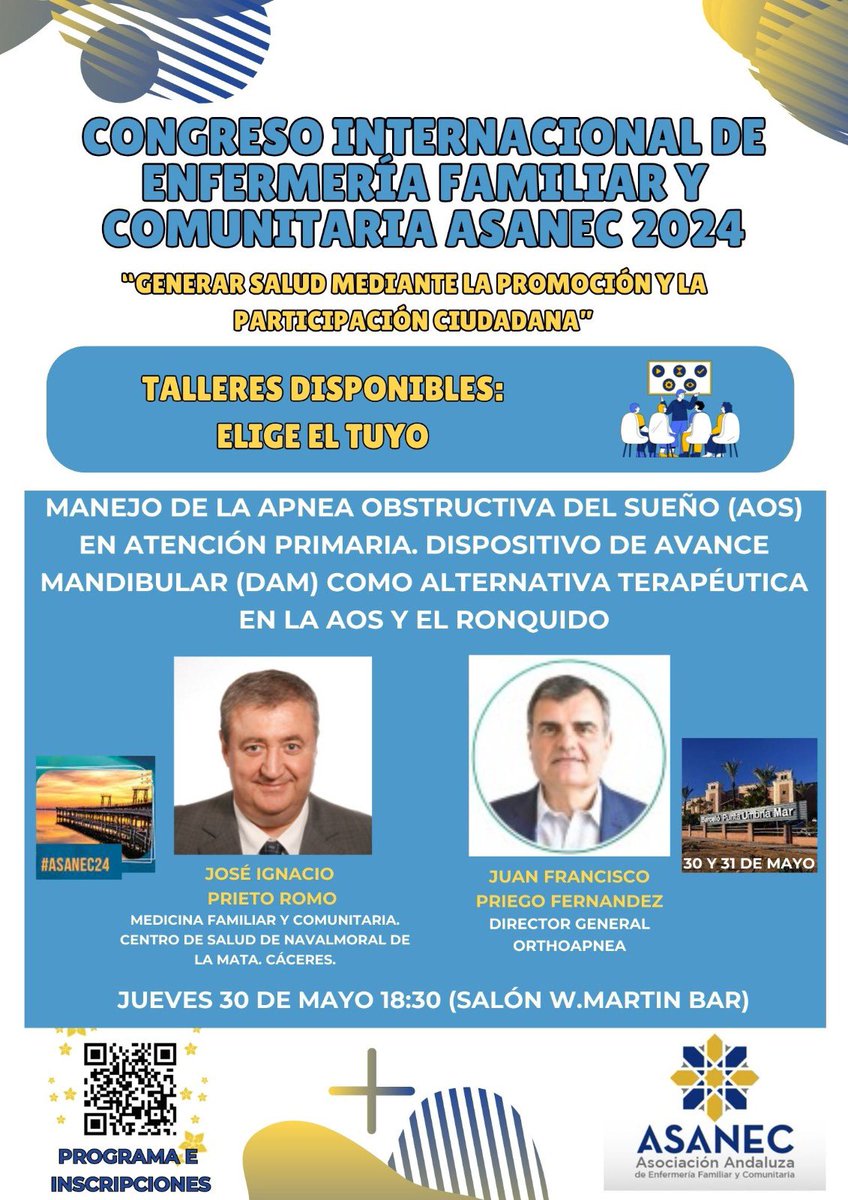 🙋🏻‍♀️Más actividades en #asanec24⁉️ 📝Toma nota 📆 30 mayo ⏰ 18:30 a 20h 📚Presentación del libro: Quitémonos la venda. La violencia sexual infantil en el ámbito familiar. 😴 Taller. Manejo de la AOS en AP. DAM como alternativa terapéutica. 🔗 congresoasanec.es/paginas/areaCi…