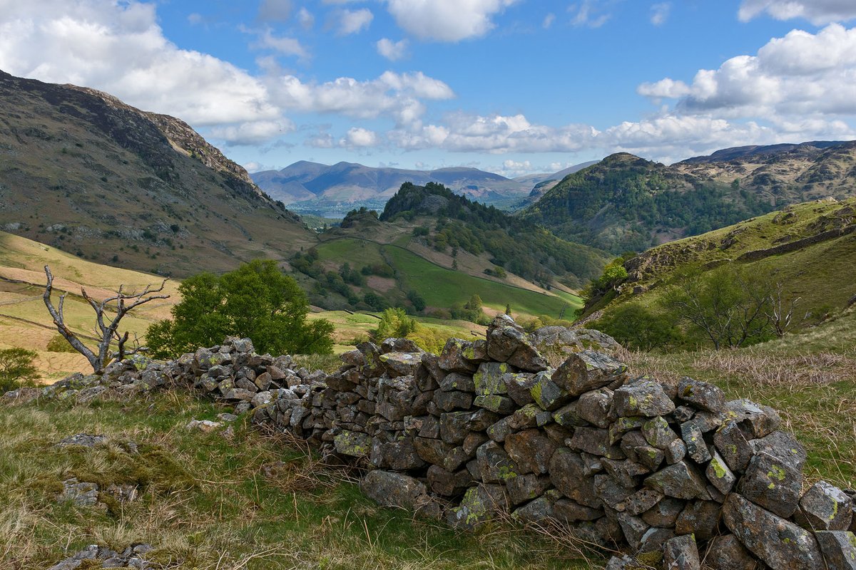 Not much left of this old wall, this one on High Doat, Borrowdale. Lake District National Park.