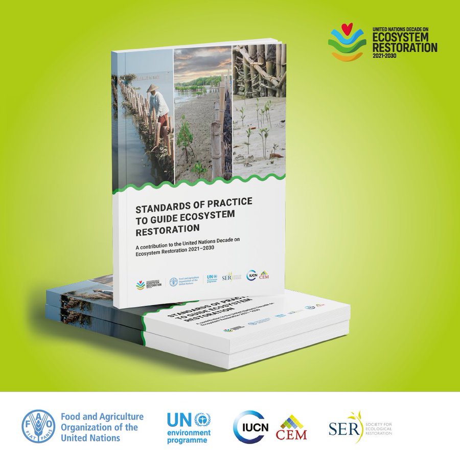 🌿 New #ResourceAlert! Dive into the ultimate guide on ecosystem restoration by @FAO, @SERestoration, @UNEP  & @IUCN_CEM. Discover 5 essential phases & 300+ tips for projects that benefit both nature & communities: bit.ly/3usBmAf #GenerationRestoration