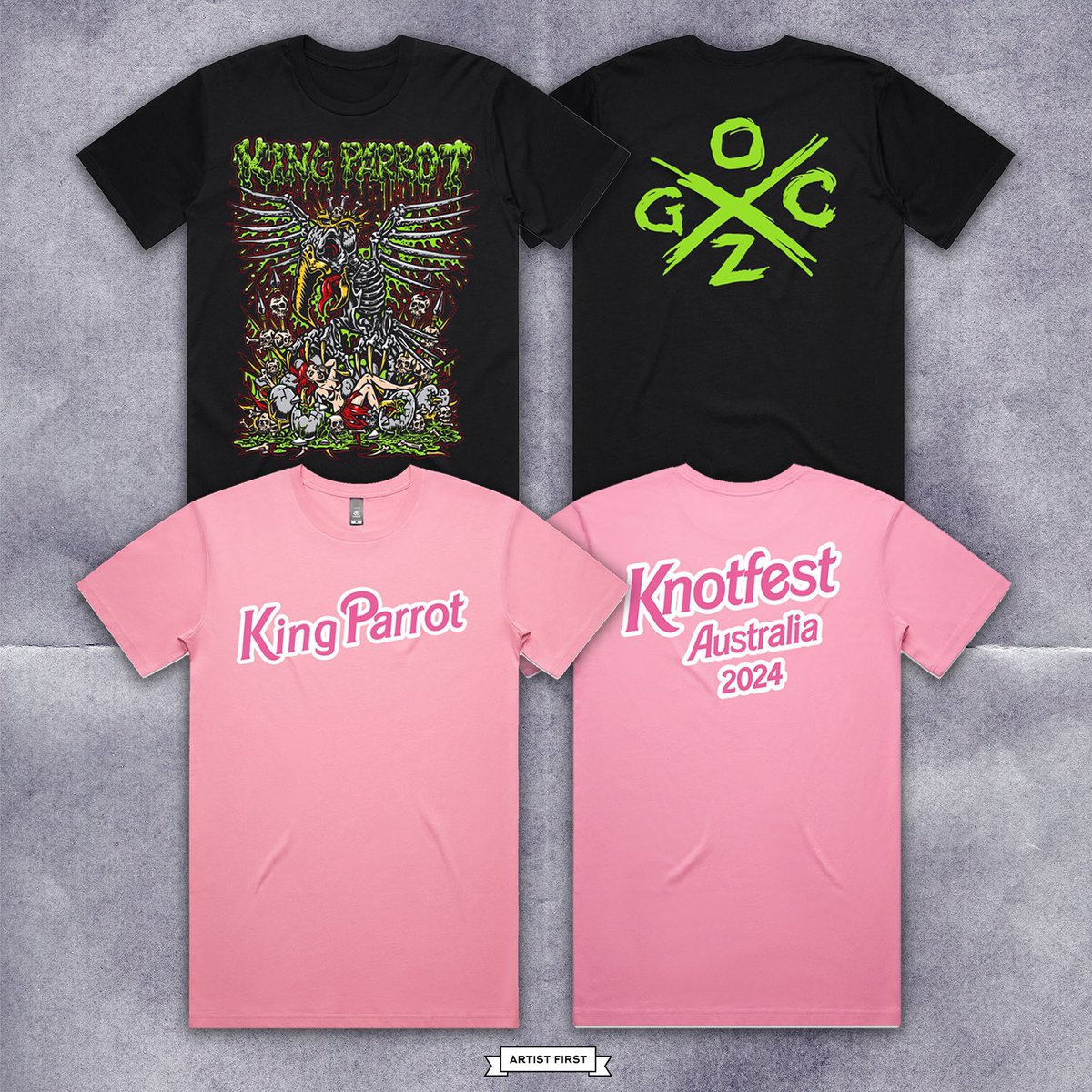 If you missed out on merch at @knotfestau, here is your last chance to grab these in our @artist_first store! You won’t see the pink Barbie shirt again, we promise you! Link in bio!