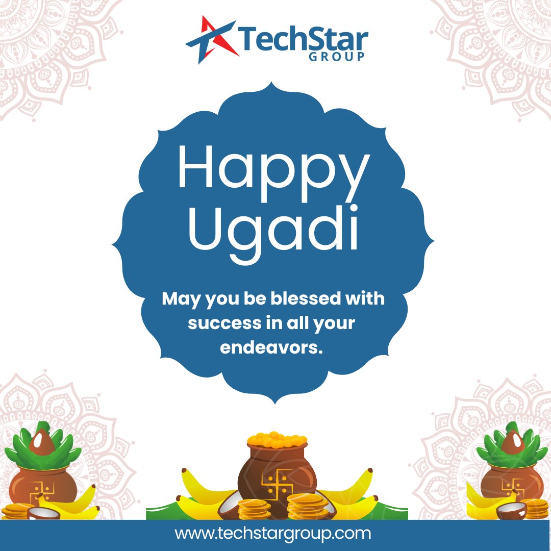 techstar_group's tweet photo. TechStar Group wishes you a delightful Ugadi. May the year ahead be filled with success, prosperity and good fortune. 

#Ugadi #TechStar https://t.co/FrPIyqcaQw