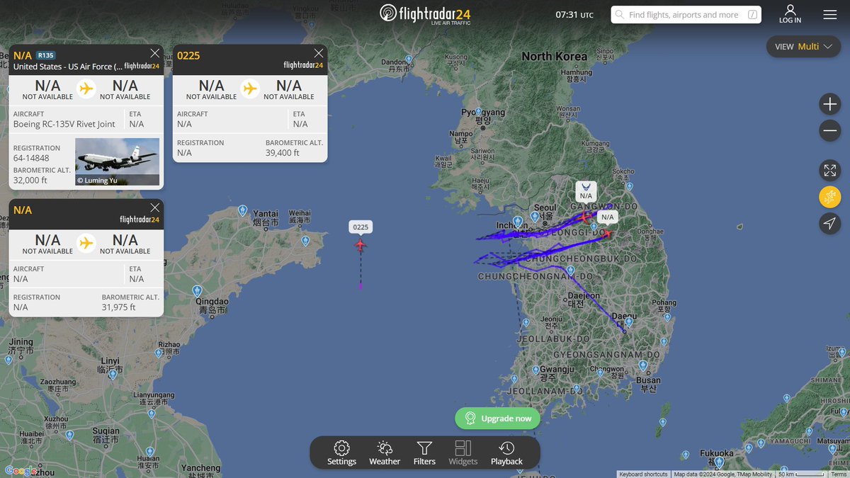 -Miscode PLAAF aircraft 
-USAF RC-135V Rivet Joint 64-14848
-ROKAF E-7 Wedgetail 71F4CB