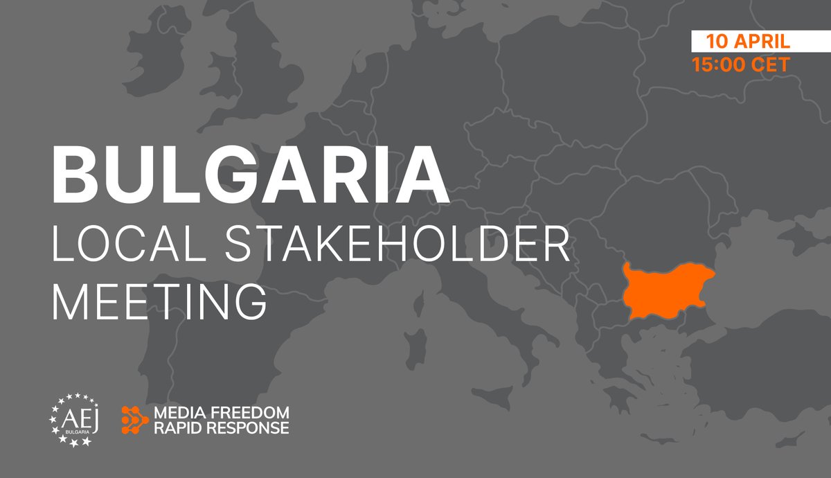 Exciting news for our Bulgarian partners! Together with @AEJBulgaria, we are hosting an online meeting tomorrow to introduce the MFRR to local representatives in Bulgaria. Register and join the discussion on strengthening press freedom in the country: forms.gle/XdJPBfU381gQ5A…