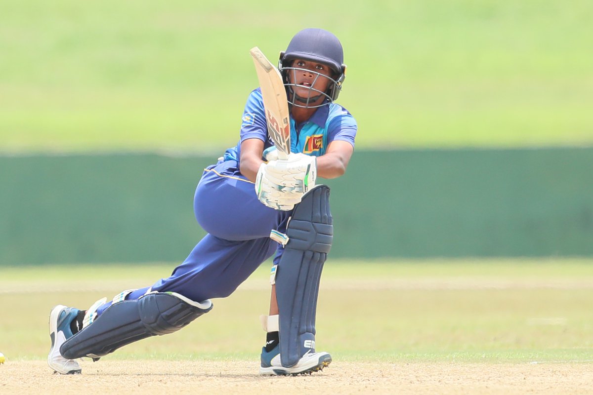 Rashmika Sewwandi scored a valuable 59 runs from 58 balls to help SL U19 to build on vs England. She seems to be a good allrounder, as Sewwandi also opens bowling for SL and looks a very good bowler. #SLvsENGU19 #CricketTwitter #Galle