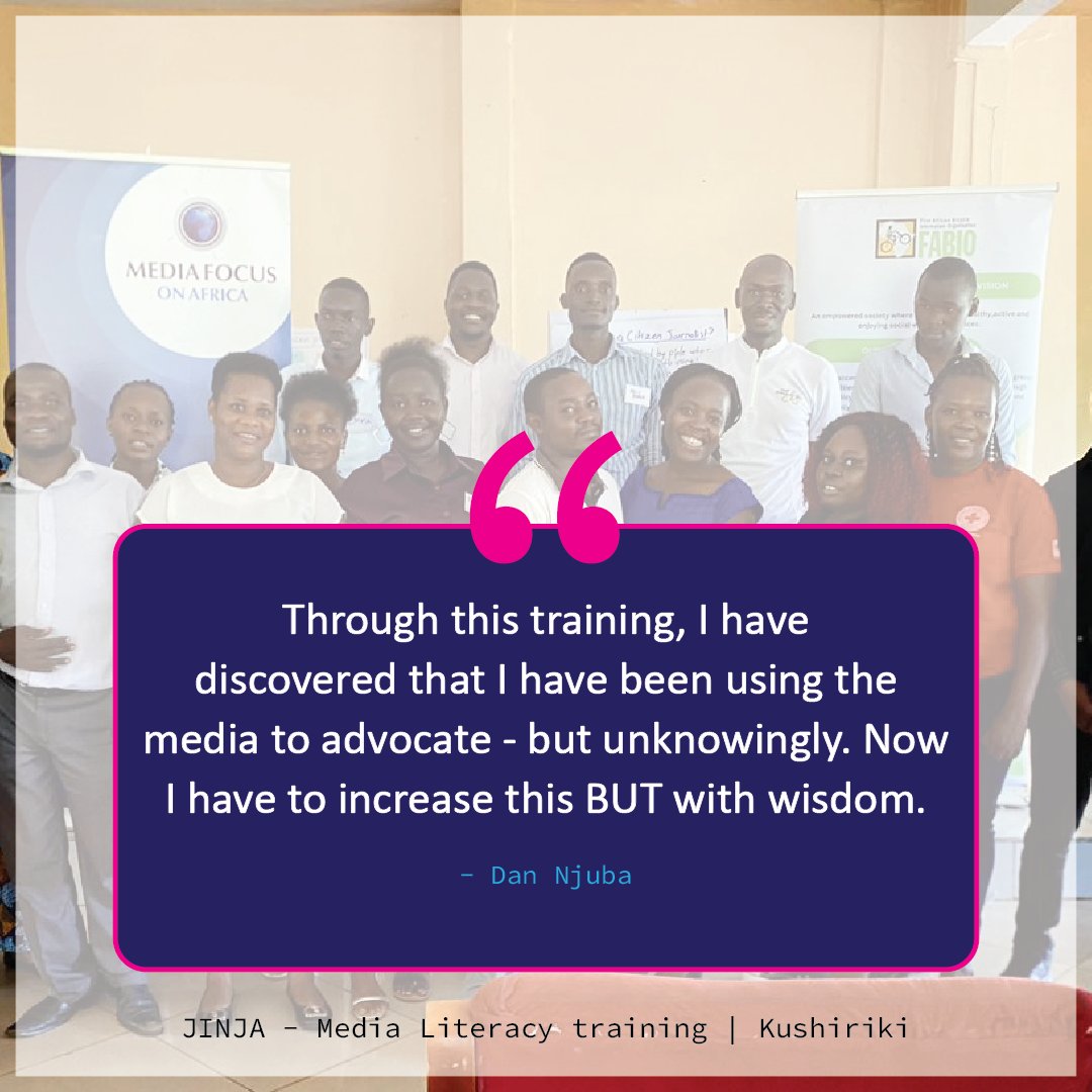 Our media literacy training sessions in Jinja empowered the young people to become advocates for change in their communities, using the power of media to amplify their voices and drive meaningful action. Here are some of their comments👇 ⬇️ 
.
.
#MediaLiteracy
#MediaMattersUG