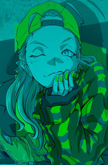 「green nails smile」 illustration images(Latest)