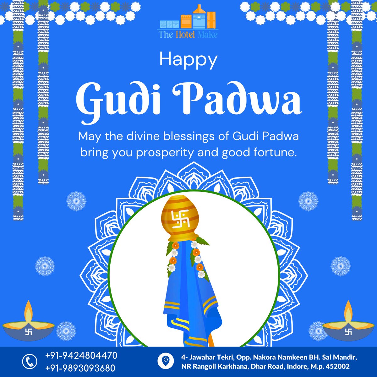 Happy Gudi Padwa May the divine blessings of Gudi Padwa bring you prosperity and good fortune.
.
.
#GudiPadwa2024 #ShubhGudiPadwa #GudiParvaCelebrations #MarathiNewYear #SpringFestival #GudiRaising #PuranPoliLove #RangaRangoli #MaharashtraFestival #NewBeginnings