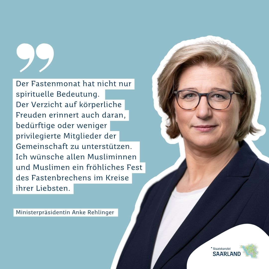 #EidMubarak! Heute endet der Ramadan für etwa 50.000 muslimische Bürgerinnen und Bürger im Saarland. Das Fest des Fastenbrechens bietet eine Gelegenheit, Brücken zwischen verschiedenen Gemeinschaften zu schlagen und das gegenseitige Verständnis sowie den Respekt zu fördern.