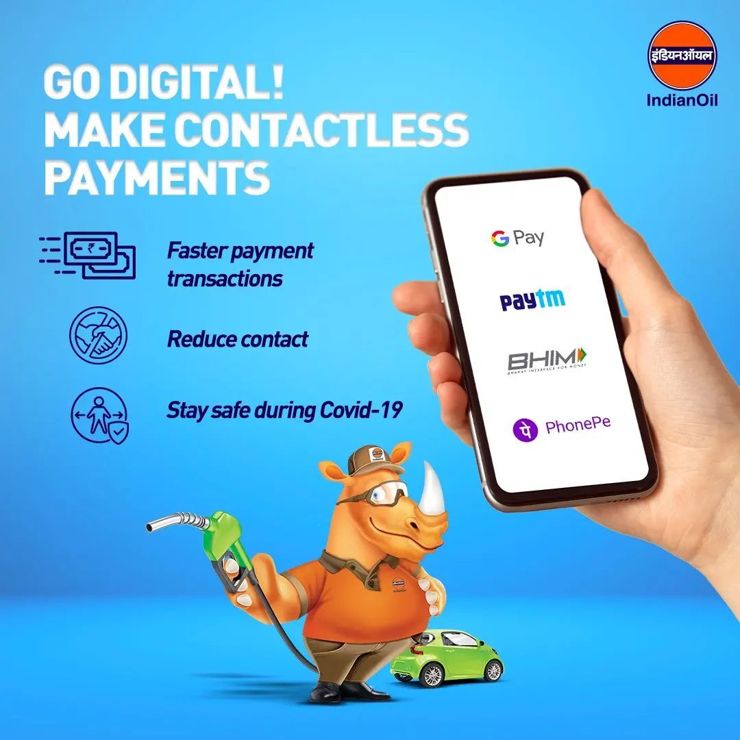 Choose to pay with digital payments at IndianOil retail outlets. It’s easy to use and helps you stay safe. ​

#IndianOil #PhleIndianPhirOil