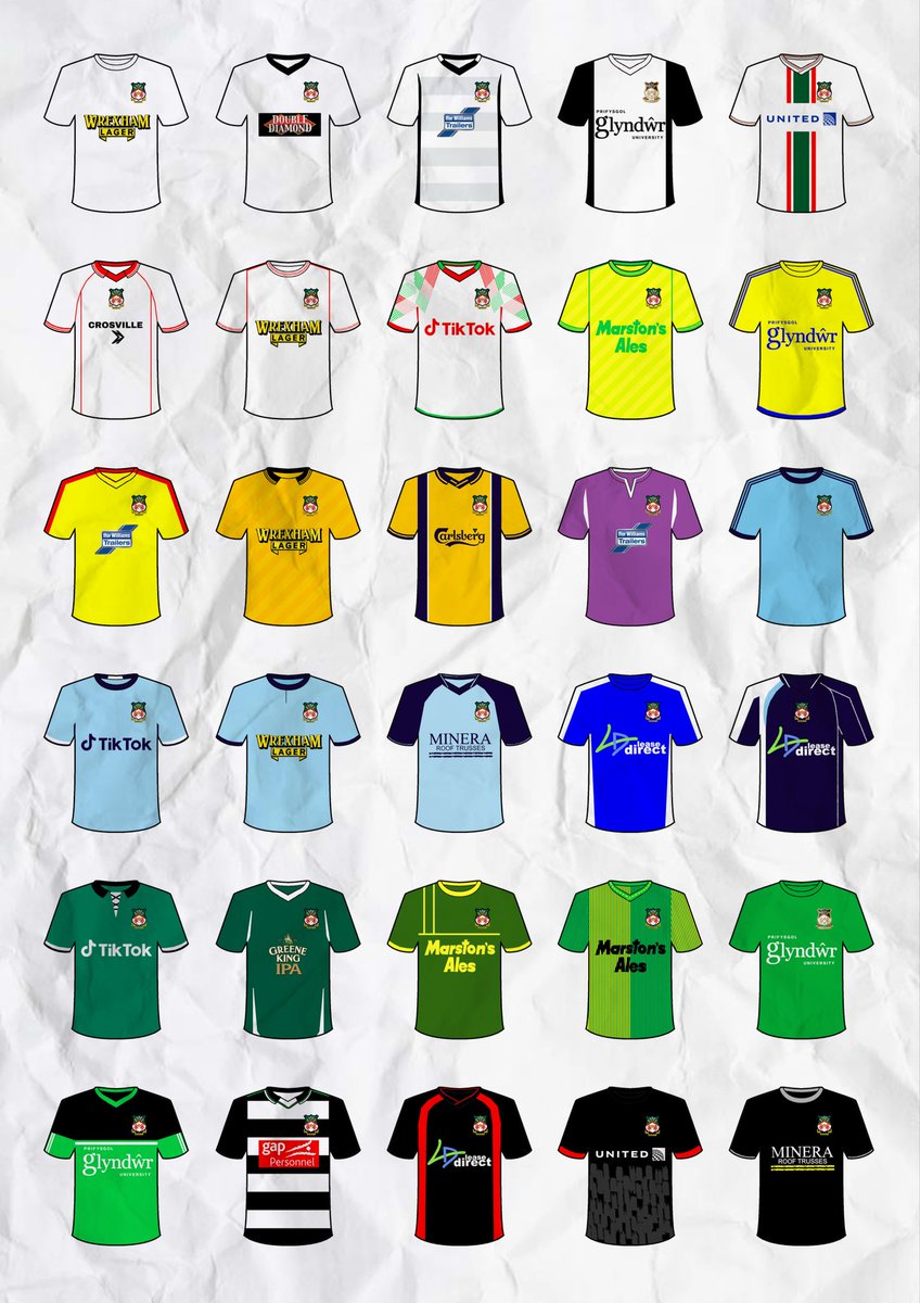 A flurry of new followers gets me up to 200! A big hello to all newcomers...here are some designs I am proud of creating so far 👕 🎨 The Giant 285 Shirts Cllour Chart 🟥 35 years of Bridlington Town home shirts 🏴󠁧󠁢󠁳󠁣󠁴󠁿 Scottish League Two 2023-24 🏴󠁧󠁢󠁷󠁬󠁳󠁿 Wrexham away shirts colour chart