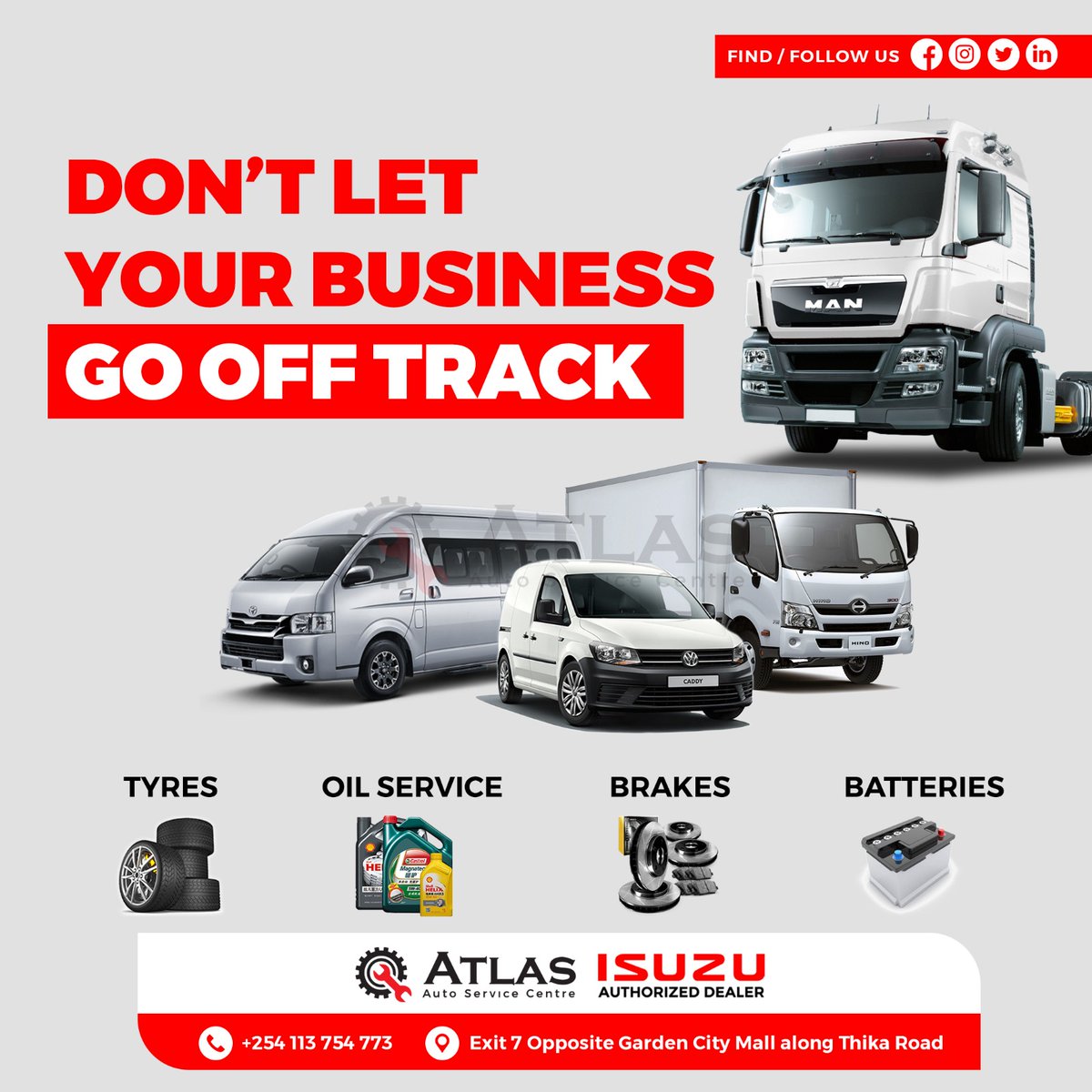 Don't let breakdowns derail your plans—trust @Atlasautocentre to keep your trucks running smoothly.With our expertise and dedication,we'll ensure your fleet stays on track, mile after mile.Let's keep your business moving forward! 🛣️✅#howcanwehelp #EidMubarak #TruckMaintenance