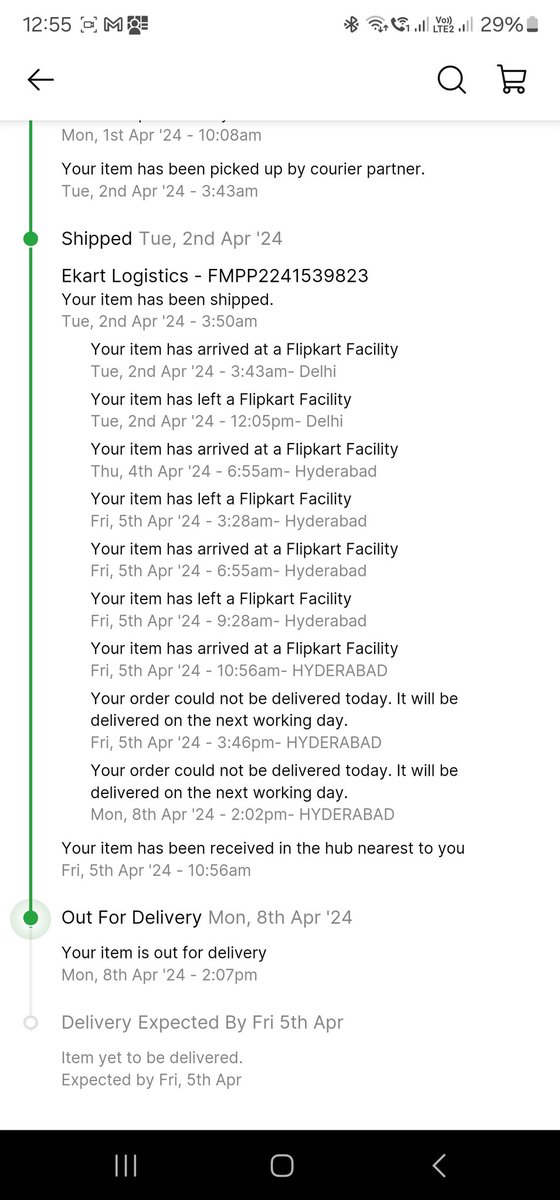 swainbk's tweet photo. Once again very pathetic experience @Flipkart @flipkartsupport. Poor @ekartlogistics delivery management and Customer Support. When I asked what is the status for the complain I gave 3days back, they said need 2days to answer. Isn't it genuine unprofessional attitude. https://t.co/fVEpxRpmGy