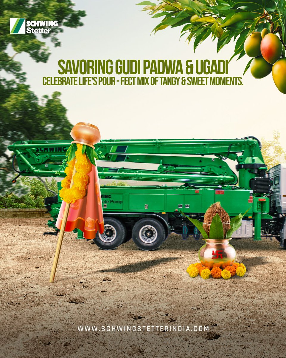 Gudi Padwa and Ugadi usher in the symphony of life's flavors, echoing the perfect pour of our SCHWING concrete boom pump. May your year be filled with seamless transitions and steady pours of success. Cheers to a vibrant new chapter.
.
.
#schwingstetter #schwingstetterindia…
