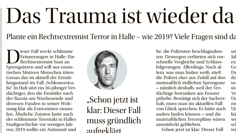 Der @JanSchumann_MZ spricht mir aus der Seele. Rechtsextreme Bombenterrorpläne Mal wieder in #Halle. Bin auf die Aufklärung gespannt. #Rechtsterrorismus