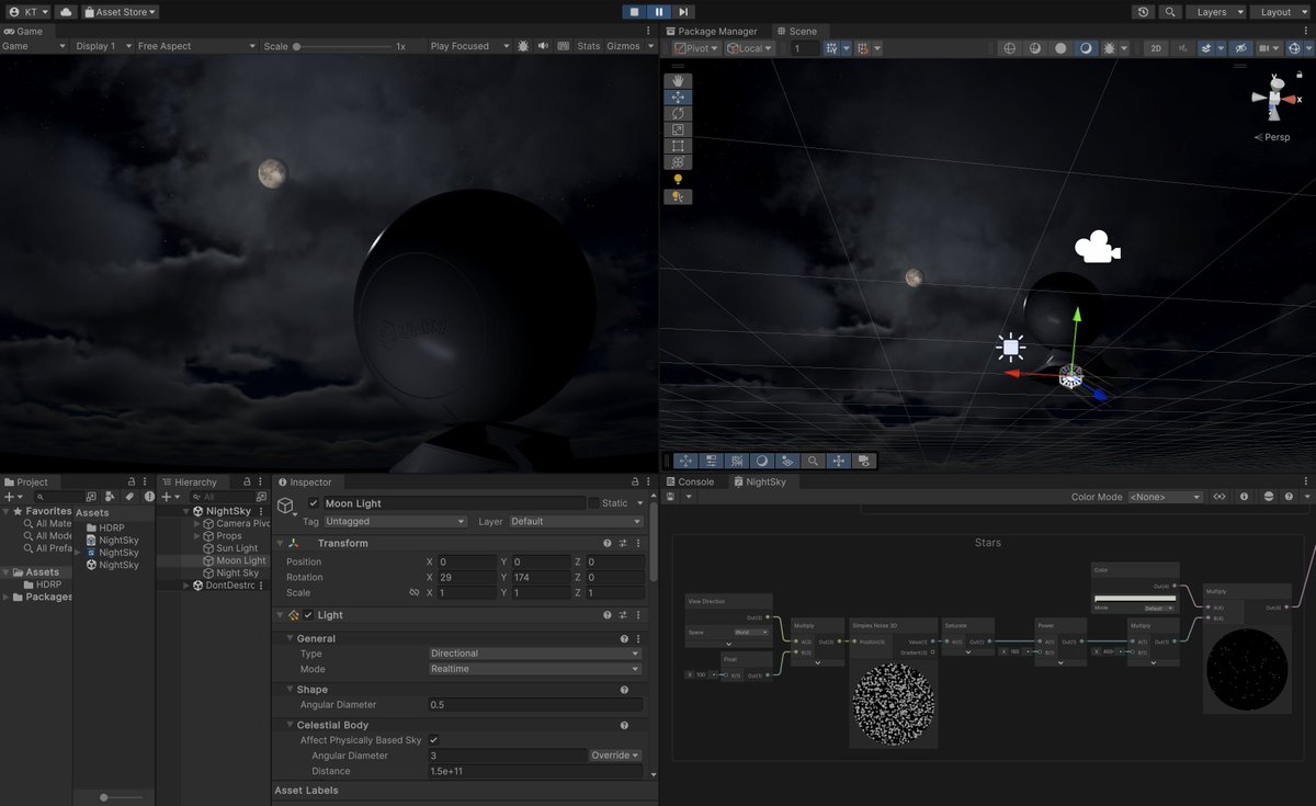 I'm trying out the night sky features with Unity 6. github.com/keijiro/HDRP-N…