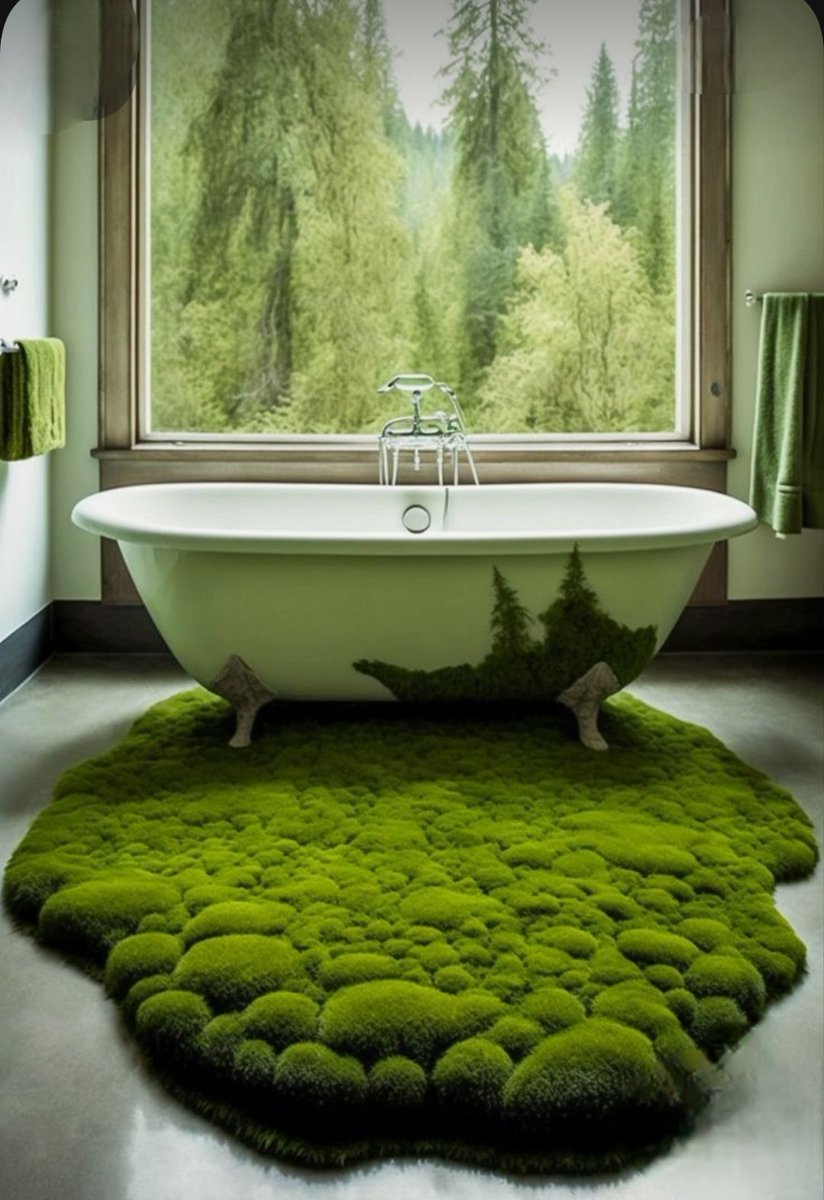 Transformation Tuesday! A different style bathroom 💋 #bathroomdesigninspiration #evergreen #fromweb #followers #everyone #greenery #largewindows #light #standalone #bathtubs #aroomwithaview