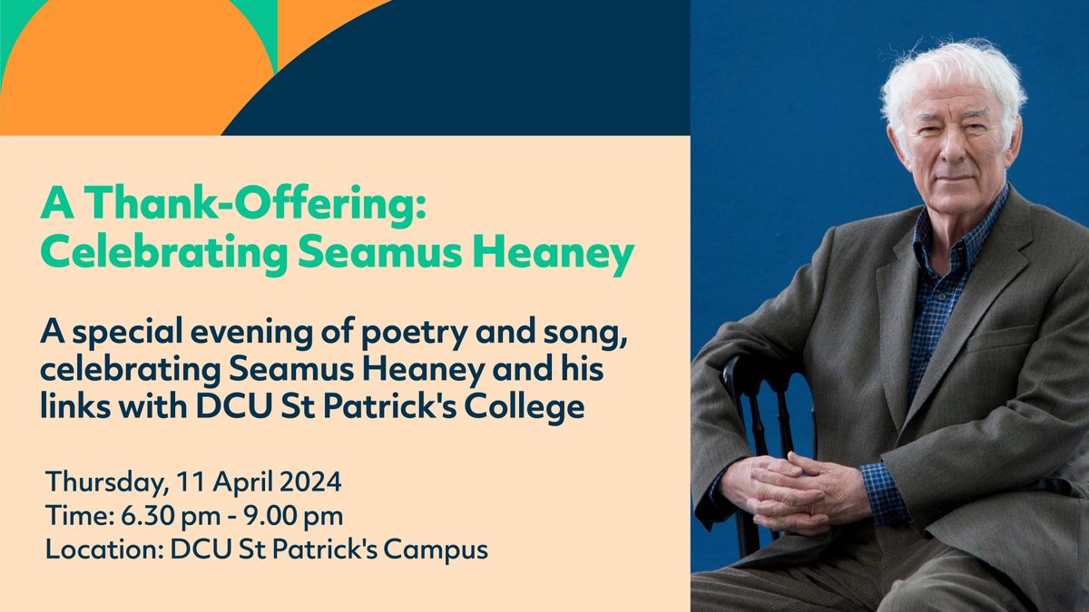 Wow! The first batch of tickets for 'A Thank-Offering' sold out in record time. We've just released more this morning, so get booking! 🎟️ Really looking forward to MCing this celebration of Heaney's life and legacy. @DCUSchoolofEng @DCU @HumanitiesDCU eventbrite.ie/e/860825019807…