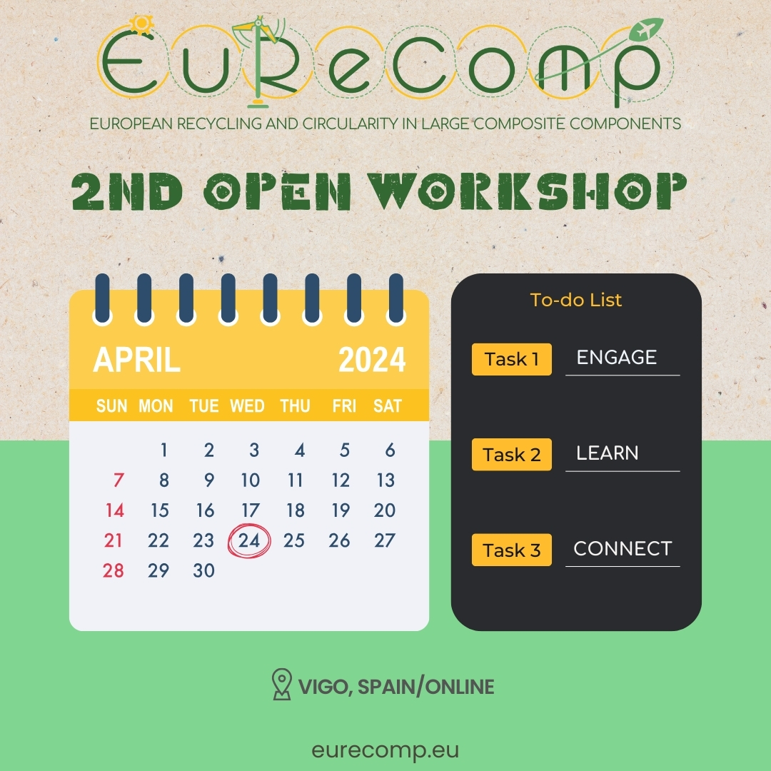 New event❗ 📅 Next April 24, #aimenct will host #2ndEuReCompWorkshop 🙌 👉 Discover all the innovations about #Composites, #Recycling and #CircularEconomy ♻ as well as #EUproject @eurecomp, in which #aimenct participates 💪 AGENDA🔗 eurecomp.eu/events/2nd-eur… #aimenresearch