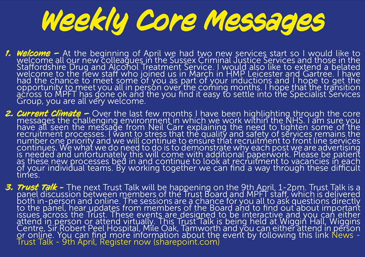 Here are this week's core messages 👇