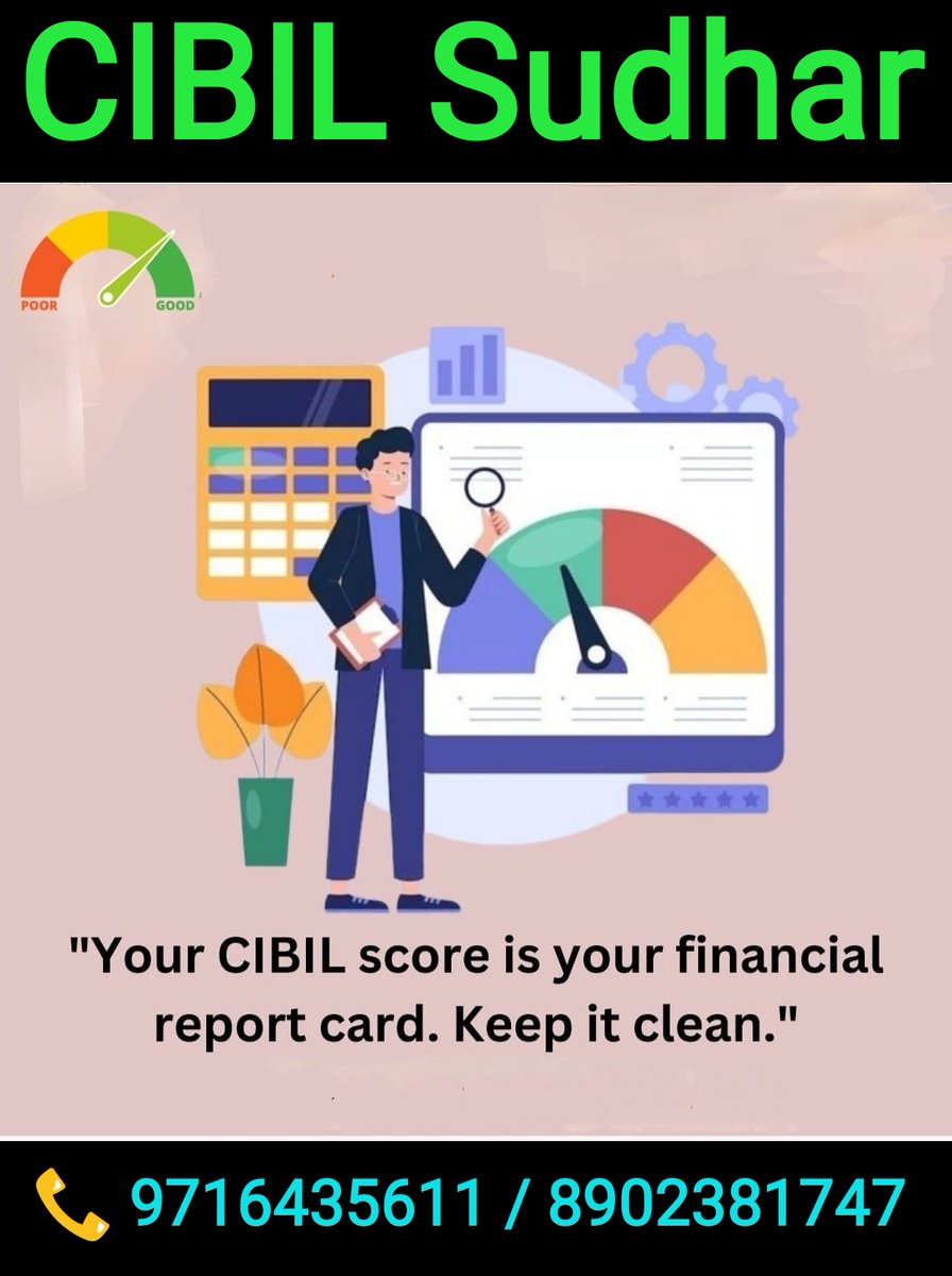 #CIBIL #CIBILSudhar #CreditSudhar #CIBILScoreImprovement #CIBILGenerate #PaidCibilReport #CreditScore #CheckYourCompanyCMR #CIBIL750Plus #ImproveCompanyCibil #CIBILRepair
#loan #loans #DelhiNCR #Kolkata #PANIndia #insurance #job #jobs #OverseasJobs #visa

9716435611
8902381747