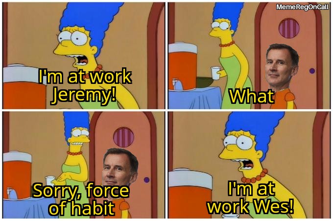 #MemeReg #MedicalMemes #MedTwitter #MedMemes #Simpsons #Hunt #WesStreeting #Conservatives #Labour #Same