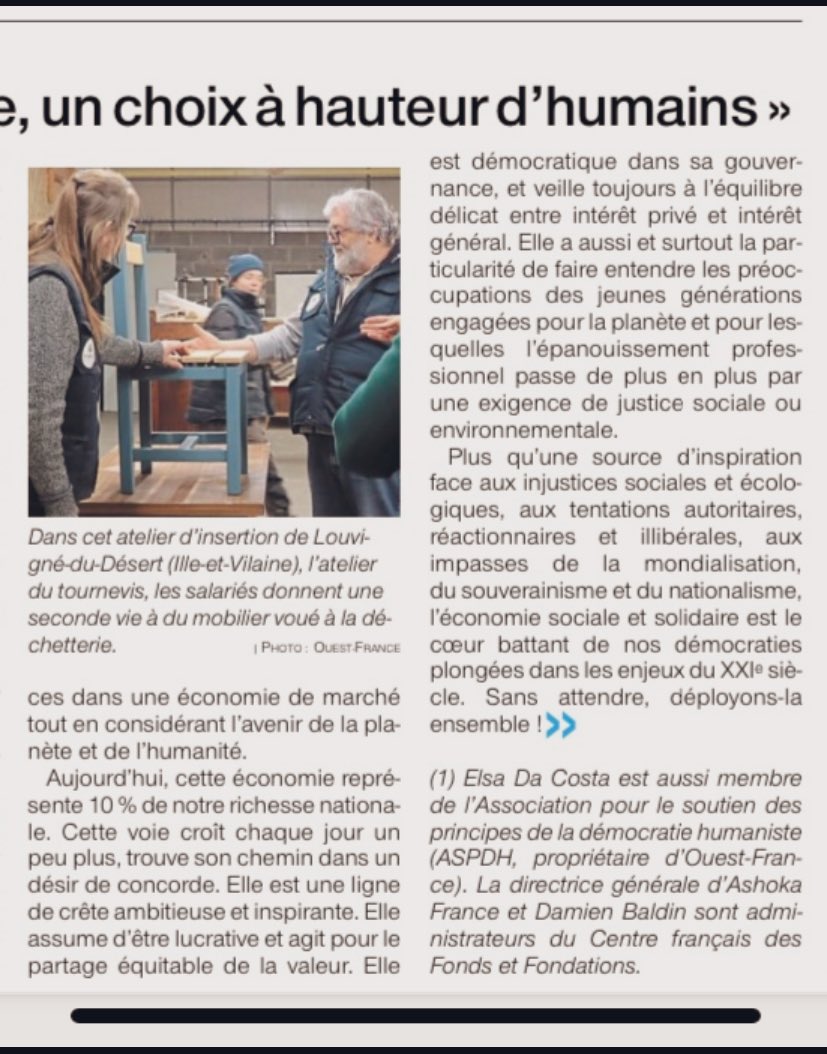 Pour d’ambiancer un peu dans ce contexte englué et engluant ! Vive l’économie de société. Notre tribune dans @OuestFrance