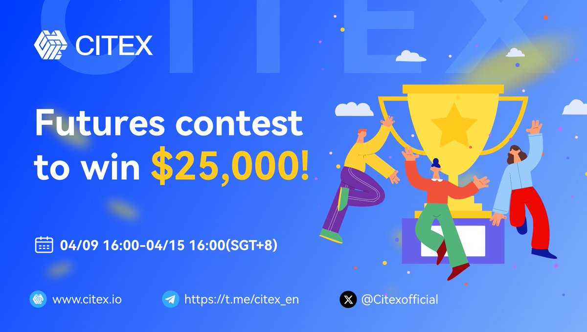 🏆🎉Futures contest to win $25,000!

⏰ 2024/04/09 16:00-04/15 16:00(SGT+8)

✅Follow@Citexofficial  
✅RT & Tag 3 frds & Like

🥇Pick 20 users #airdrop of $50 tokens  

👉JOIN:gleam.io/5JUea/citex-ai…

👉MORE：citex.io/en_US/noticeIn…

#Airdrop #givaway #rewards $USDT #Crypto $BTC…