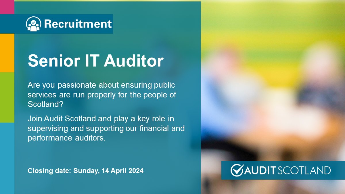 Don't let this opportunity pass you by. If you are an experienced IT Auditor or come from a technology background and are keen to specialise in audit, take a look at our Senior IT Auditor role profile: bit.ly/Senior_IT_Audi… Applications close this Sunday, 14 April.