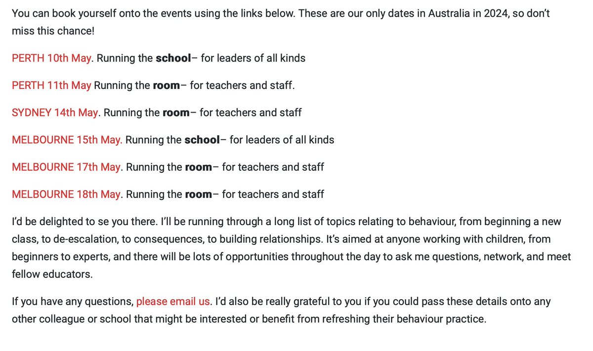 AUSTRALIA- NEW DATES ADDED. Delighted I'll be training face-to-face this May! Link here for tickets tombennetttraining.co.uk/australian-dat…